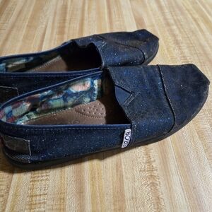 BOBS from Skechers Women's Black Glitter Slip-On Flats